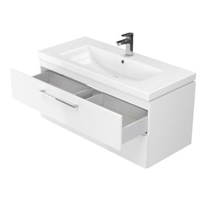 Cersanit S801-149-DSM - Stenska kopalniška omarica z umivalnikom LARA 80x46x45 cm bela