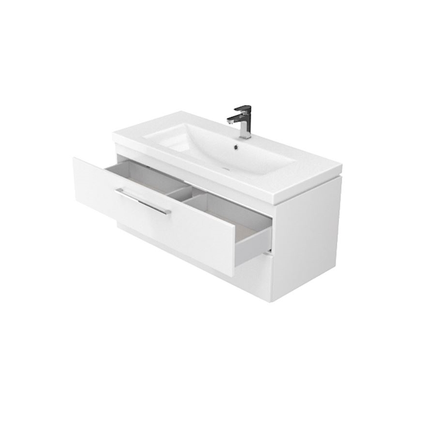 Cersanit S801-149-DSM - Stenska kopalniška omarica z umivalnikom LARA 80x46x45 cm bela