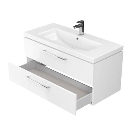Cersanit S801-149-DSM - Stenska kopalniška omarica z umivalnikom LARA 80x46x45 cm bela