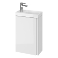 Cersanit S801-218-DSM - Viseča kopalniška omarica z umivalnikom MODUO SLIM 40x22 cm visokosijajna bela