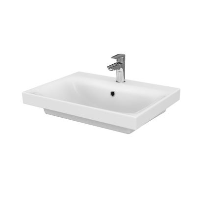 Cersanit S801-223-DSM - Viseča kopalniška omarica z umivalnikom MEDDIE 62x60 cm sijoča ​​bela