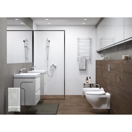 Cersanit S801-225-DSM - Viseča kopalniška omarica z umivalnikom MEDA SLIM 62x80 cm sijoča ​​bela