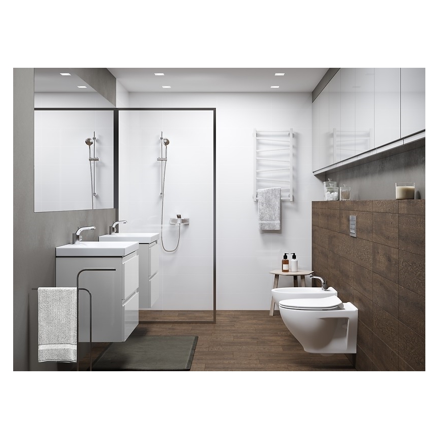 Cersanit S801-225-DSM - Viseča kopalniška omarica z umivalnikom MEDA SLIM 62x80 cm sijoča ​​bela