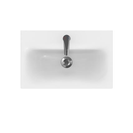 Cersanit S801-227-DSM - Viseča kopalniška omarica z umivalnikom MODUO SLIM 60x38 cm sijajna bela