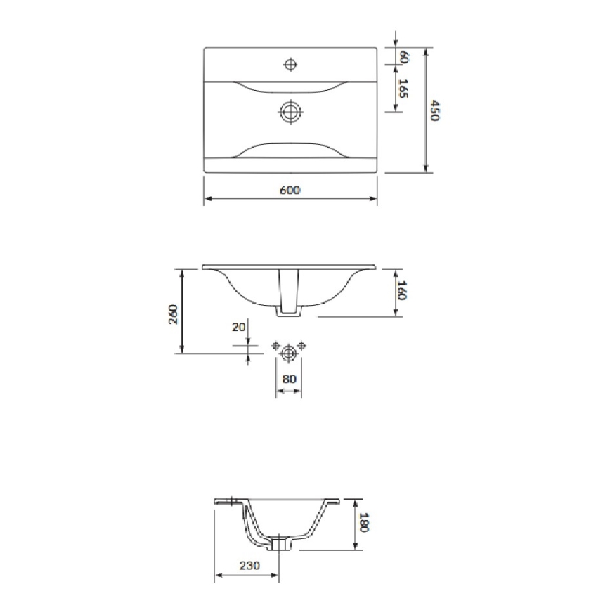 Cersanit S801-309-DSM- Stenska kopalniška omarica z umivalnikom NIKO 60x45 cm bela