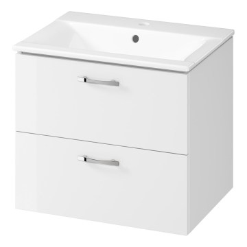 Cersanit S801-309-DSM - Stenska kopalniška omarica z umivalnikom NIKO 60x50x45 cm bela