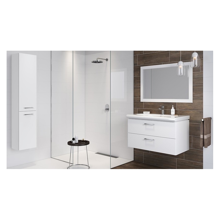 Cersanit S801-338-DSM - Viseča kopalniška omarica z umivalnikom ELODY 46x80 cm bela