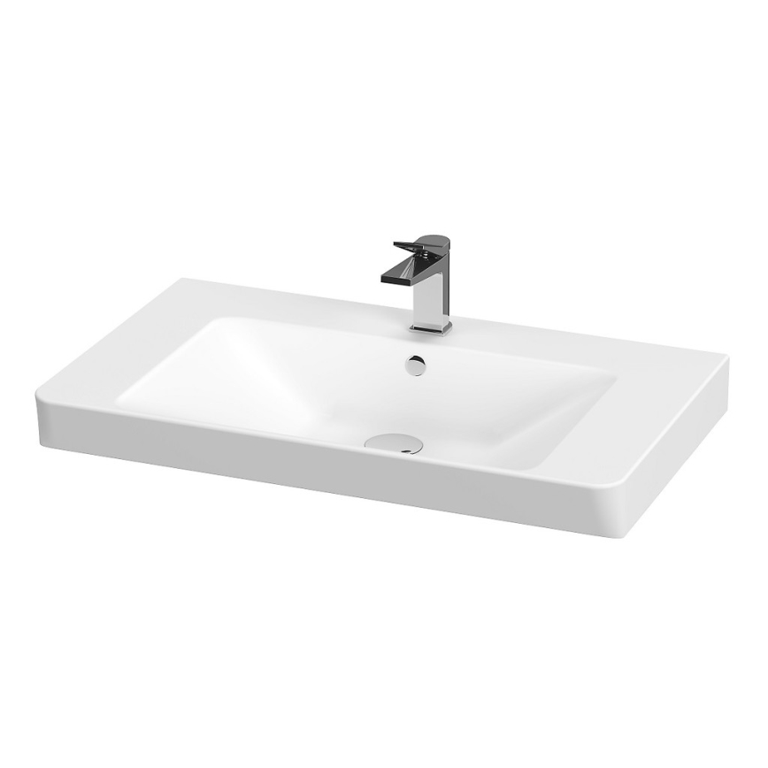 Cersanit S801-338-DSM - Viseča kopalniška omarica z umivalnikom ELODY 46x80 cm bela