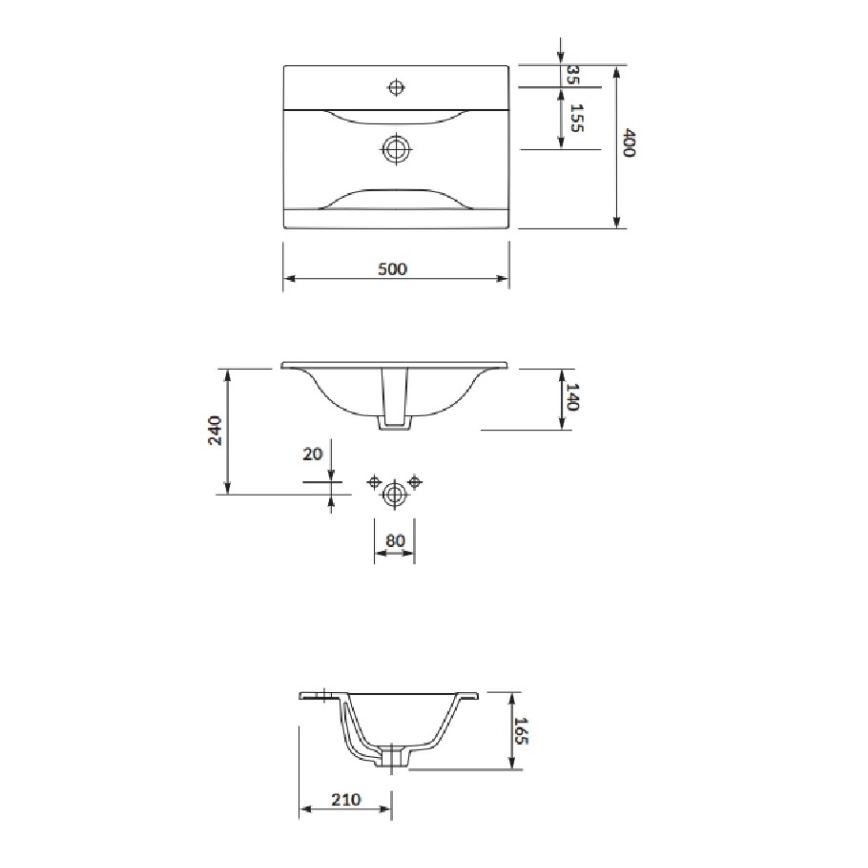 Cersanit S801-458 - Viseča kopalniška omarica z umivalnikom NIKO 50x40 cm oreh