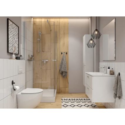 Cersanit S801-538 - Viseča kopalniška omarica z umivalnikom NIKO 80x50x45 cm bela