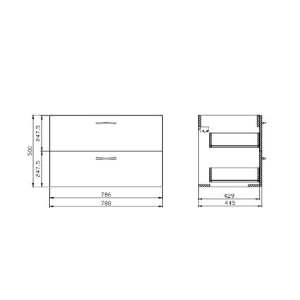 Cersanit S801-538 - Viseča kopalniška omarica z umivalnikom NIKO 80x50x45 cm bela
