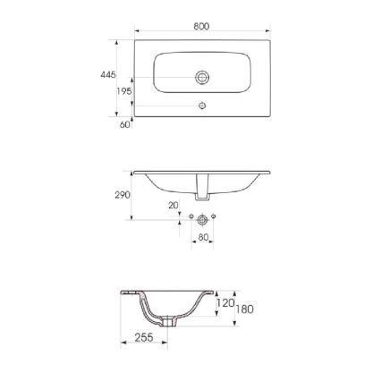 Cersanit S801-538 - Viseča kopalniška omarica z umivalnikom NIKO 80x45 cm bela