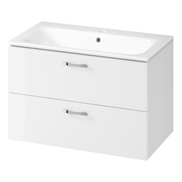 Cersanit S801-538 - Viseča kopalniška omarica z umivalnikom NIKO 80x50x45 cm bela