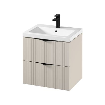 Cersanit S801-541 - Viseča kopalniška omarica z umivalnikom TIRSO 60x60x45 cm bež