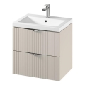 Cersanit S801-541 - Viseča kopalniška omarica z umivalnikom TIRSO 60x60x45 cm bež