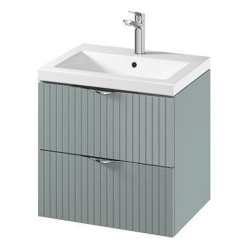 Cersanit S801-544 - Viseča kopalniška omarica z umivalnikom TIRSO 60x60x45 cm mentolno zelena