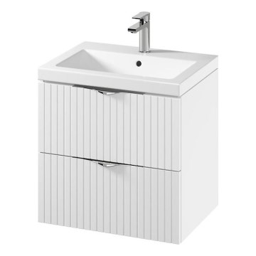 Cersanit S801-545 - Stenska kopalniška omarica z umivalnikom TIRSO 60x60x45 cm bela