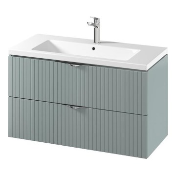 Cersanit S801-546 - Viseča kopalniška omarica z umivalnikom TIRSO 100x60x45 cm mentolna