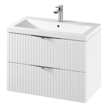 Cersanit S801-547 - Viseča kopalniška omarica z umivalnikom TIRSO 80x60x45 cm bela