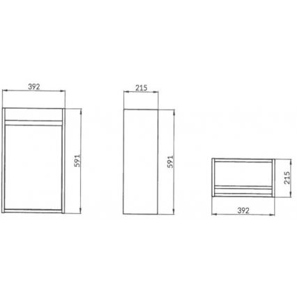 Cersanit S924-001 - Kopalniška omarica pod umivalnik CREA 39,2x21,5 cm sijoča bela