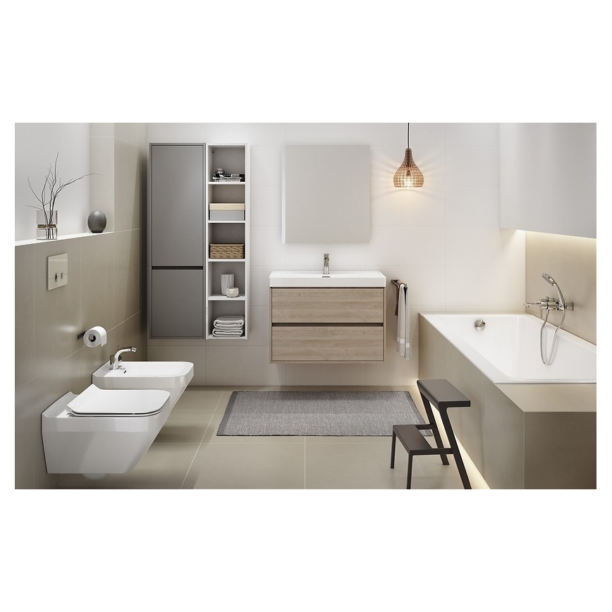 Cersanit S924-008 - Viseča kopalniška omarica pod umivalnik BARBARA 53,3x59,4 cm hrast