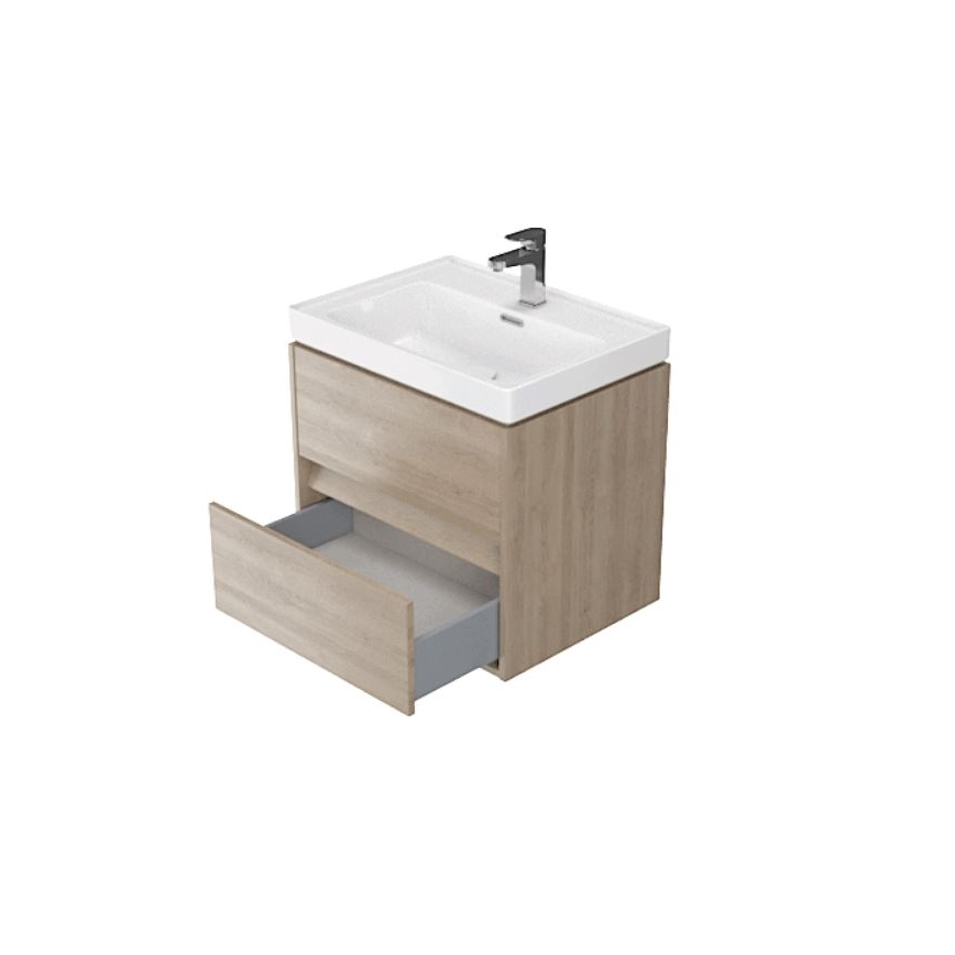 Cersanit S924-008 - Viseča kopalniška omarica pod umivalnik CREA 53,3x59,4 cm hrast