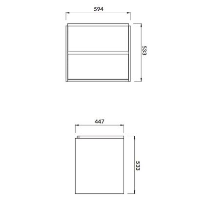 Cersanit S924-008 - Viseča kopalniška omarica pod umivalnik CREA 59,4x44,7 cm hrast