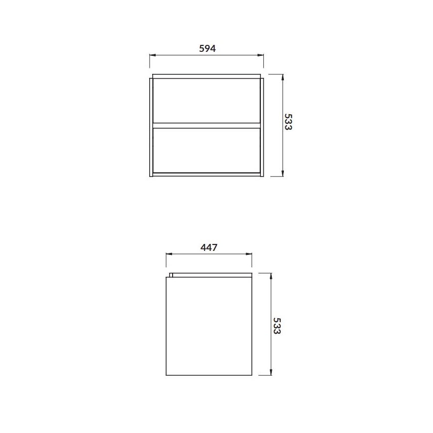 Cersanit S924-008 - Viseča kopalniška omarica pod umivalnik CREA 59,4x44,7 cm hrast