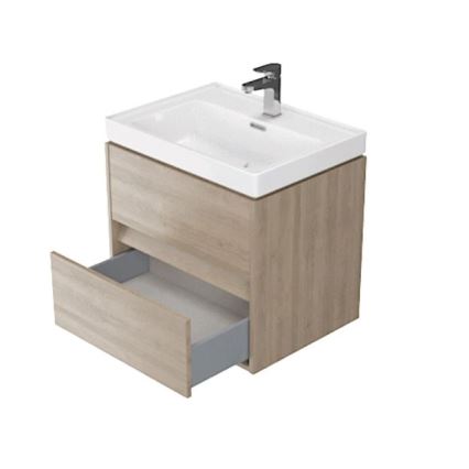 Cersanit S924-008 - Viseča kopalniška omarica pod umivalnik CREA 60x54x45 cm hrast