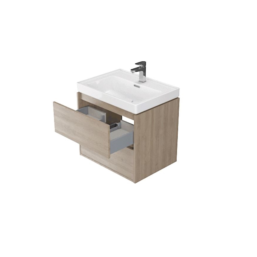 Cersanit S924-008 - Viseča kopalniška omarica pod umivalnik CREA 60x54x45 cm hrast