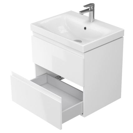 Cersanit S929-010 - Viseča kopalniška omarica pod umivalnik MEDDIE 57x59,5 cm, sijoče bela