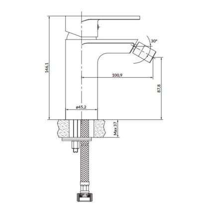 Cersanit S951-317 - Pipa za bide CREA nikelj