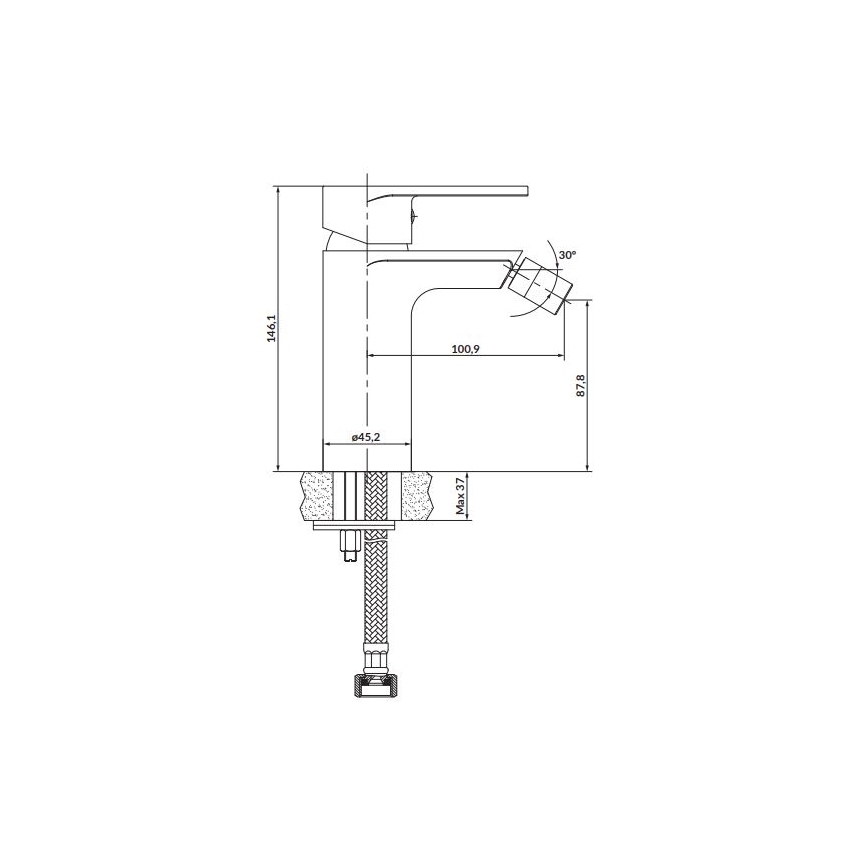 Cersanit S951-317 - Pipa za bide CREA nikelj