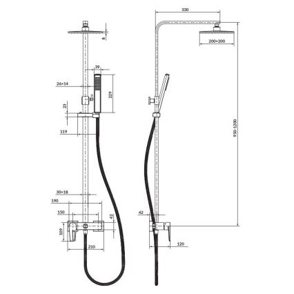 Cersanit S951-339 - Tuš set MILLE sijajni krom