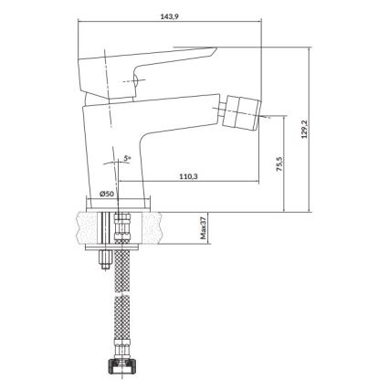 Cersanit S951-348 - Pipa za bide MILLE bela