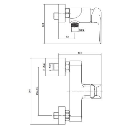 Cersanit S951-352 - Pipa za tuš CITY sijajni krom