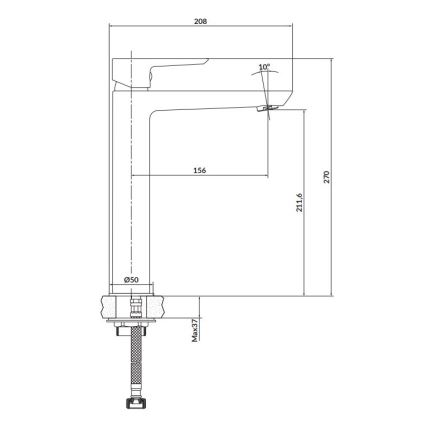 Cersanit S951-355 - Pipa za umivalnik MILLE 27 cm bela + odtok