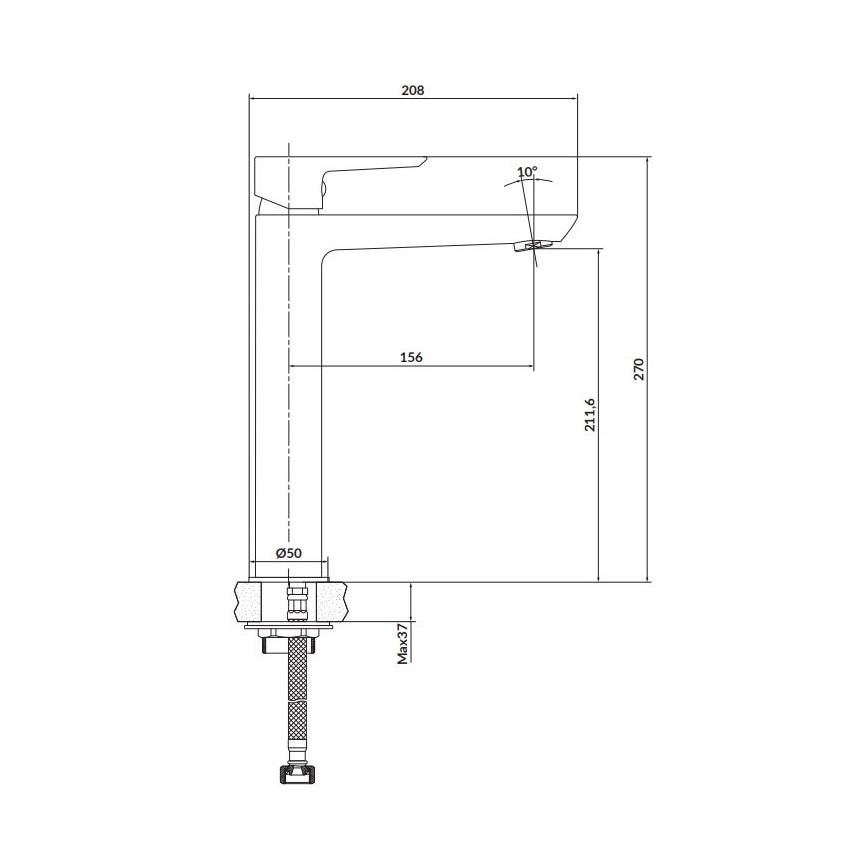 Cersanit S951-355 - Pipa za umivalnik MILLE 27 cm bela + odtok
