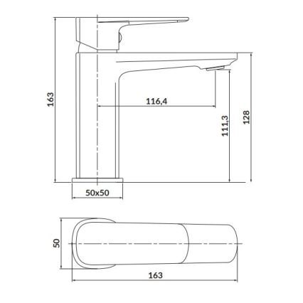 Cersanit S951-388 - Pipa za umivalnik LARGA 16,3 cm sijajni krom