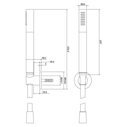 Cersanit S951-401 - Tuš set CREA nikelj