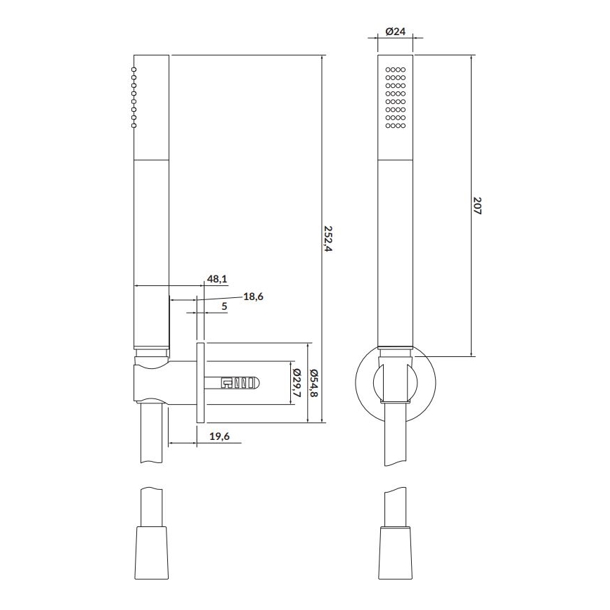 Cersanit S951-401 - Tuš set CREA nikelj