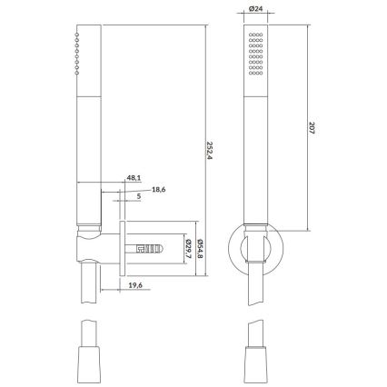 Cersanit S951-410 - Tuš set LARGA mat zlata