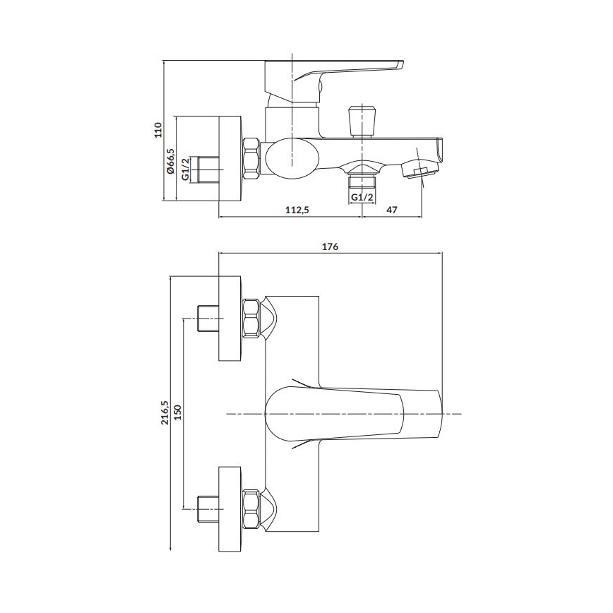 Cersanit S951-559 - Kadna armatura MODUO črna