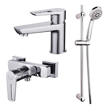 Cersanit S952-004-Tuš set s pipo + pipa za umivalnik MILLE sijajni krom