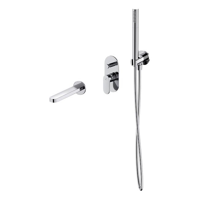 Cersanit S952-035 - Kopalniški komplet z vgradno baterijo CREA, sijajni krom