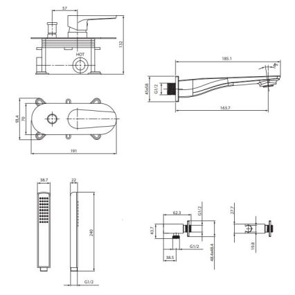 Cersanit S952-036 - Kopalniški komplet z vgradno baterijo CITY, sijajni krom