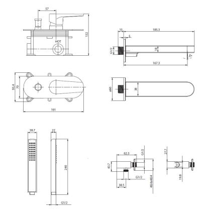 Cersanit S952-040 - Kopalniški komplet z vgradno baterijo MODUO, sijajni krom