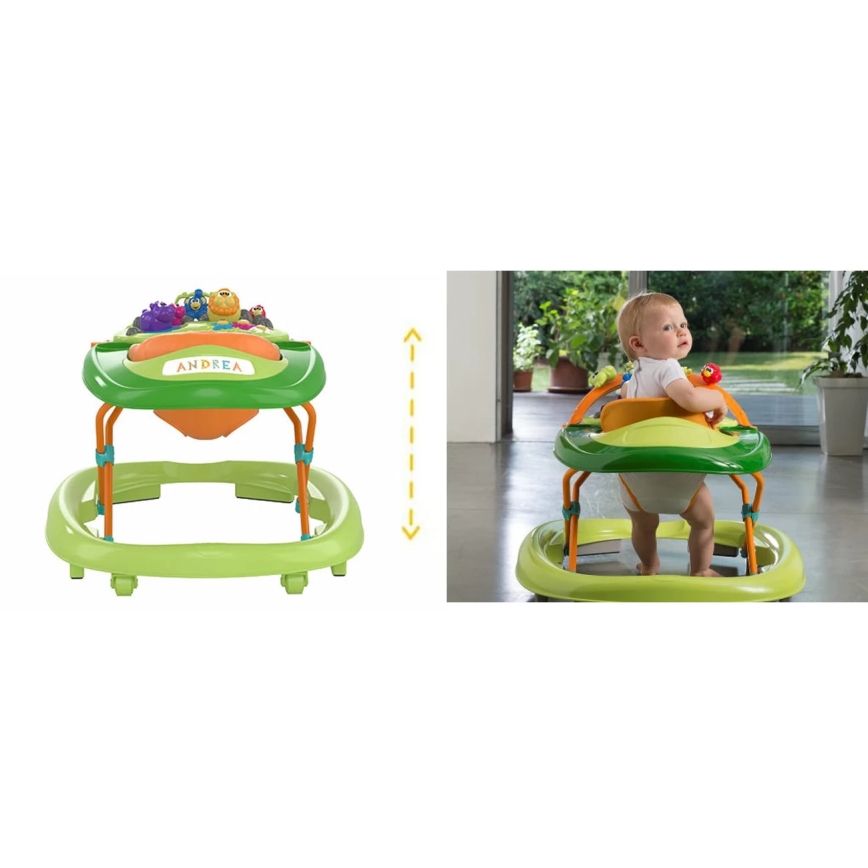 Chicco - Otroška hojica WALKY TALKY 2xAA zelena