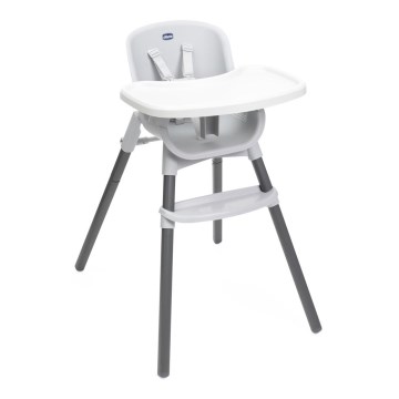 Chicco - Otroški jedilni stol ZEST 3v1 bela/siva