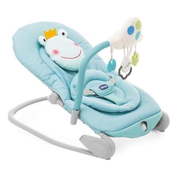 Chicco - Otroški vibracijski ležalnik z melodijo BALLOON Froggy 2xAA + 1xLR20 modra